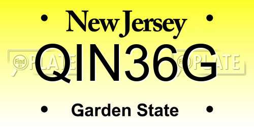 QIN36G New Jersey License Plate