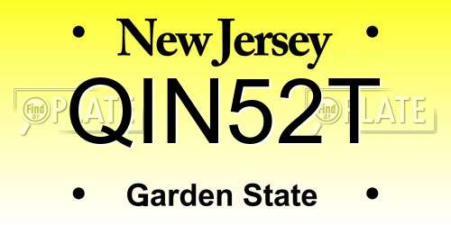 QIN52T New Jersey License Plate