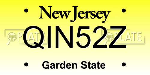 QIN52Z New Jersey License Plate