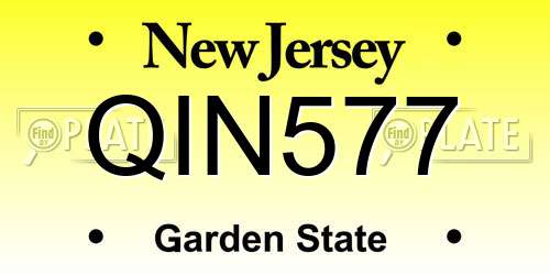 QIN577 New Jersey License Plate