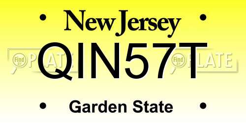 QIN57T New Jersey License Plate