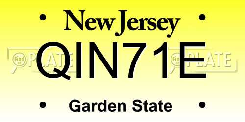 QIN71E New Jersey License Plate