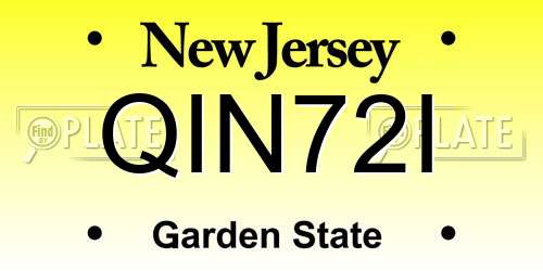 QIN72I New Jersey License Plate