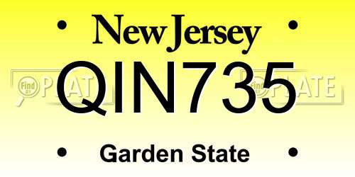 QIN735 New Jersey License Plate