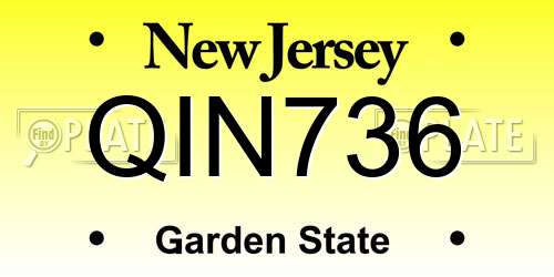 QIN736 New Jersey License Plate