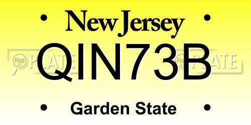 QIN73B New Jersey License Plate