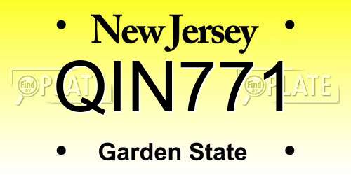 QIN771 New Jersey License Plate