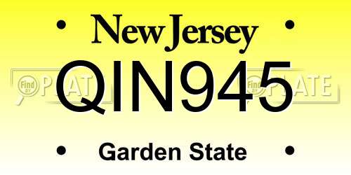 QIN945 New Jersey License Plate