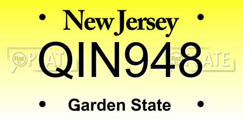 QIN948 New Jersey License Plate
