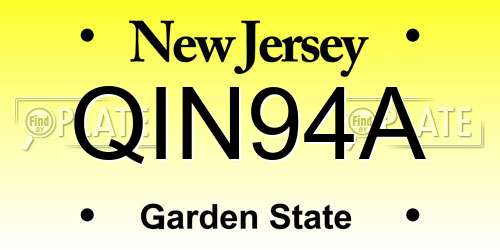 QIN94A New Jersey License Plate