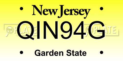 QIN94G New Jersey License Plate