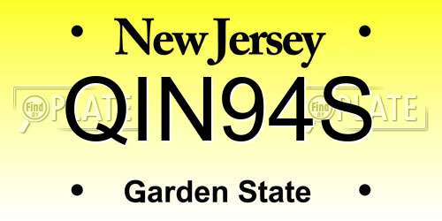 QIN94S New Jersey License Plate
