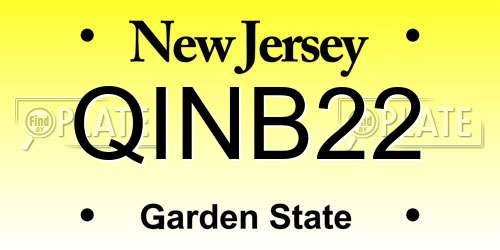 QINB22 New Jersey License Plate