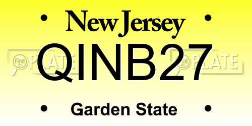 QINB27 New Jersey License Plate