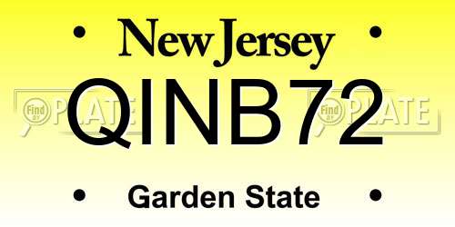 QINB72 New Jersey License Plate