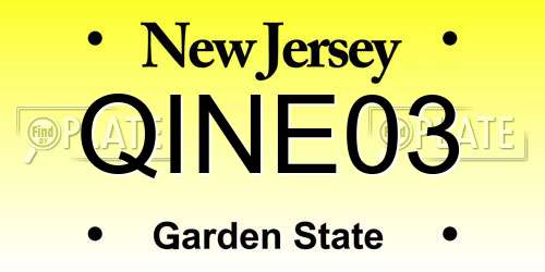 QINE03 New Jersey License Plate