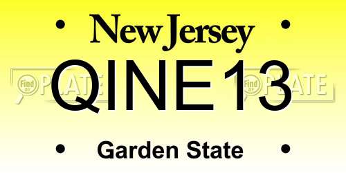 QINE13 New Jersey License Plate