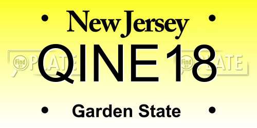 QINE18 New Jersey License Plate