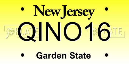 QINO16 New Jersey License Plate