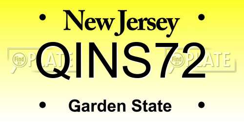 QINS72 New Jersey License Plate