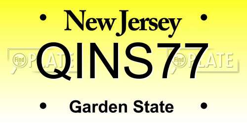 QINS77 New Jersey License Plate
