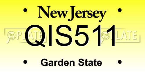 QIS511 New Jersey License Plate