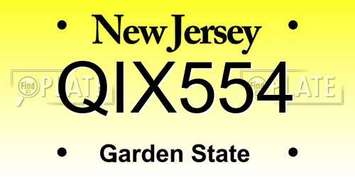 QIX554 New Jersey License Plate