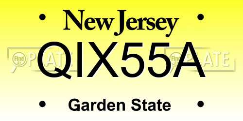 QIX55A New Jersey License Plate