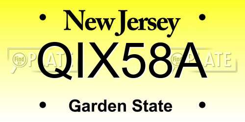 QIX58A New Jersey License Plate