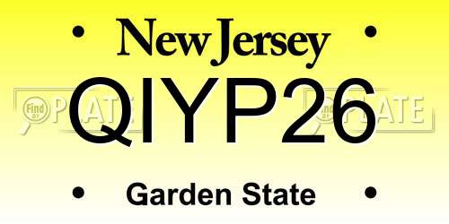 QIYP26 New Jersey License Plate