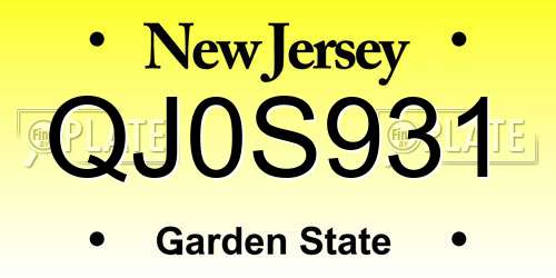 QJ0S931 New Jersey License Plate