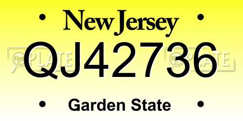 QJ42736 New Jersey License Plate