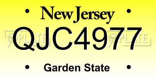 QJC4977 New Jersey License Plate