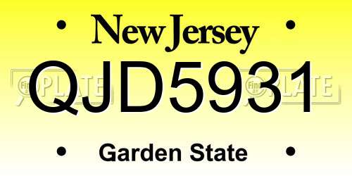 QJD5931 New Jersey License Plate