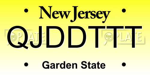 QJDDTTT New Jersey License Plate