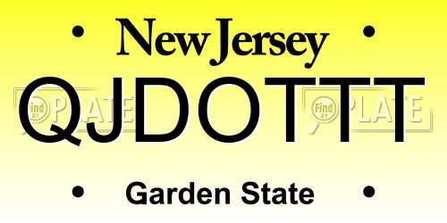 QJDOTTT New Jersey License Plate