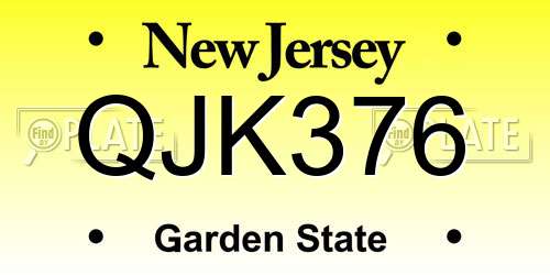 QJK376 New Jersey License Plate