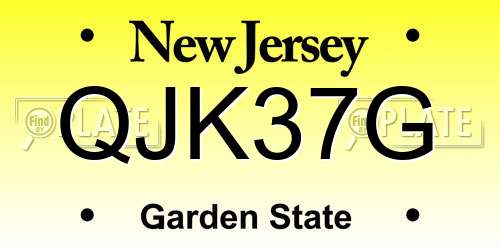 QJK37G New Jersey License Plate