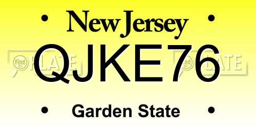 QJKE76 New Jersey License Plate