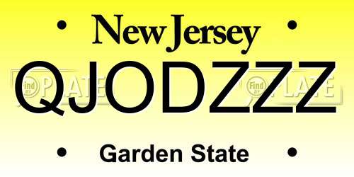 QJODZZZ New Jersey License Plate