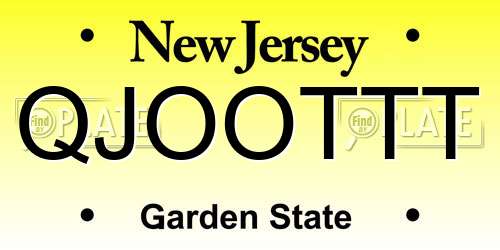 QJOOTTT New Jersey License Plate