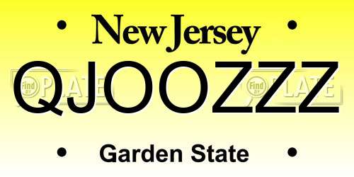 QJOOZZZ New Jersey License Plate