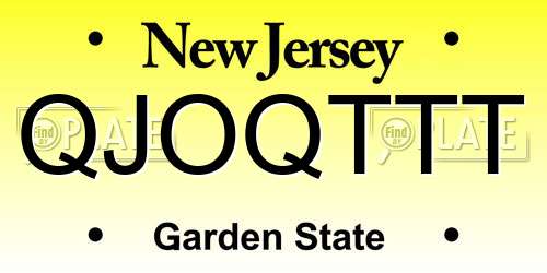 QJOQTTT New Jersey License Plate