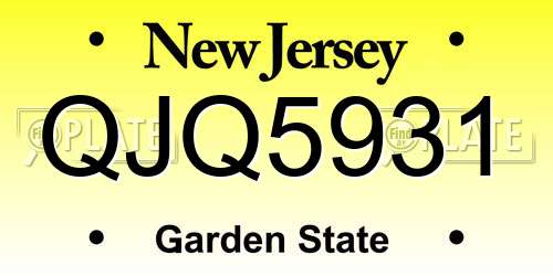 QJQ5931 New Jersey License Plate