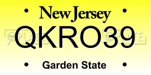 QKRO39 New Jersey License Plate