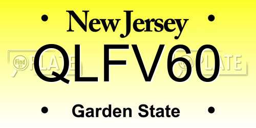 QLFV60 New Jersey License Plate