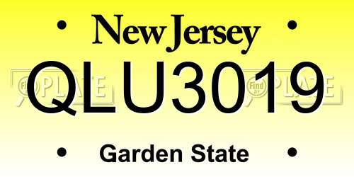 QLU3019 New Jersey License Plate