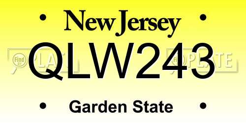 QLW243 New Jersey License Plate