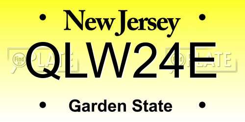 QLW24E New Jersey License Plate