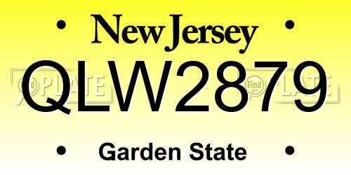 QLW2879 New Jersey License Plate